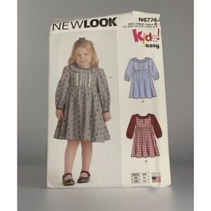 NEW LOOK  6774  SIZE  3-8   EASY  CHILDRENS  DRESSES UNCUT PATTERN